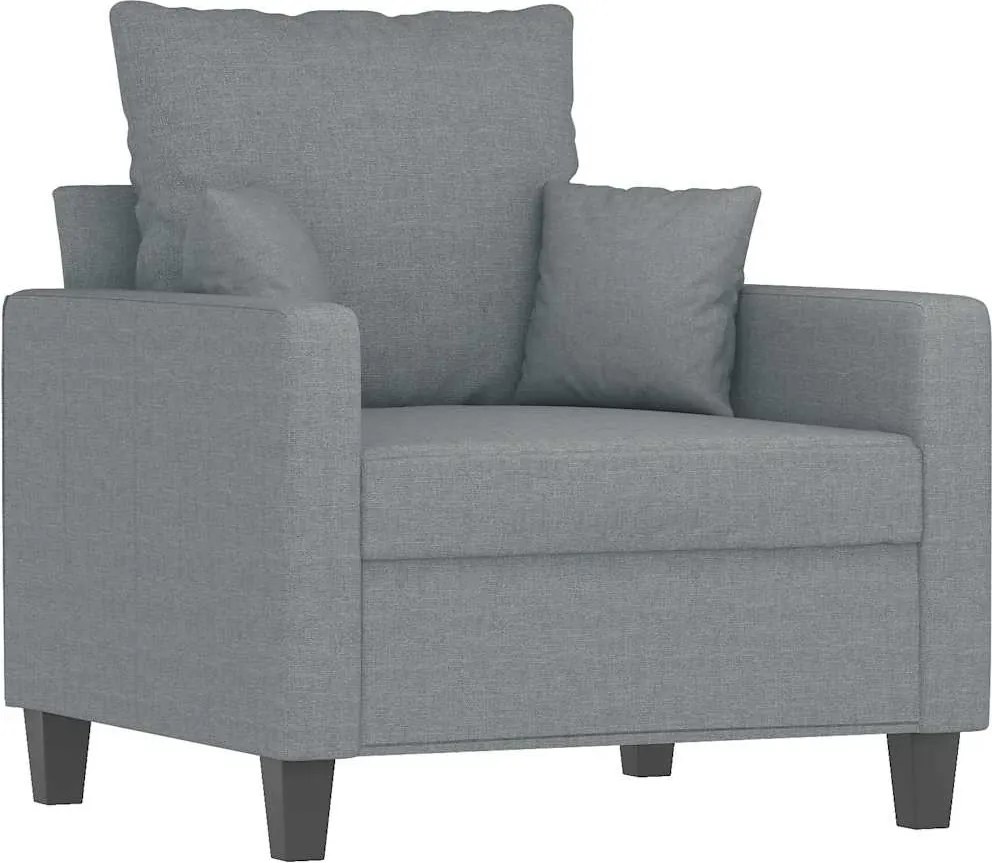 vidaXL Fotoliu canapea, gri deschis, 60 cm, material textil