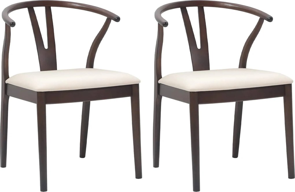 vidaXL Scaun de sufragerie 2 pcs Maro deschis și deschis