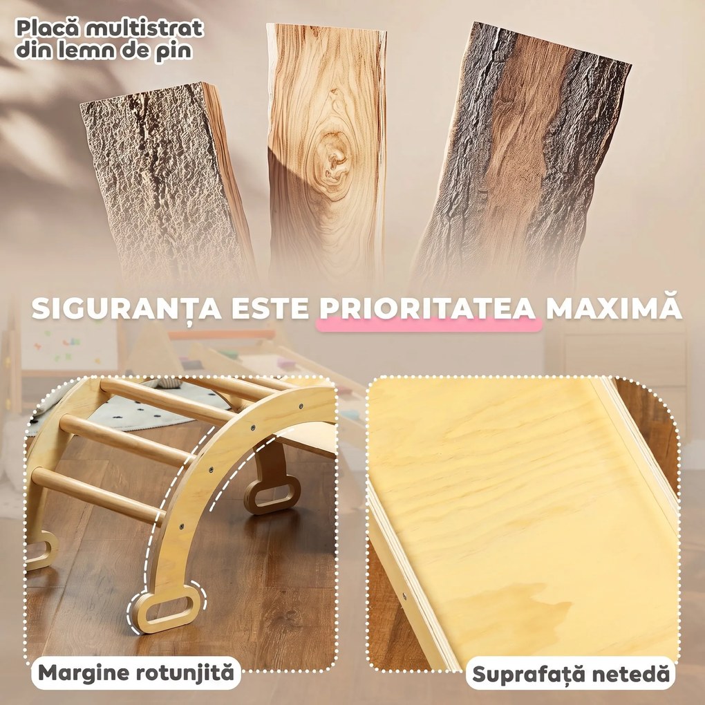 AIYAPLAY Joc pentru Copii cu Triunghi, Arc și Rampă | Aosom Romania