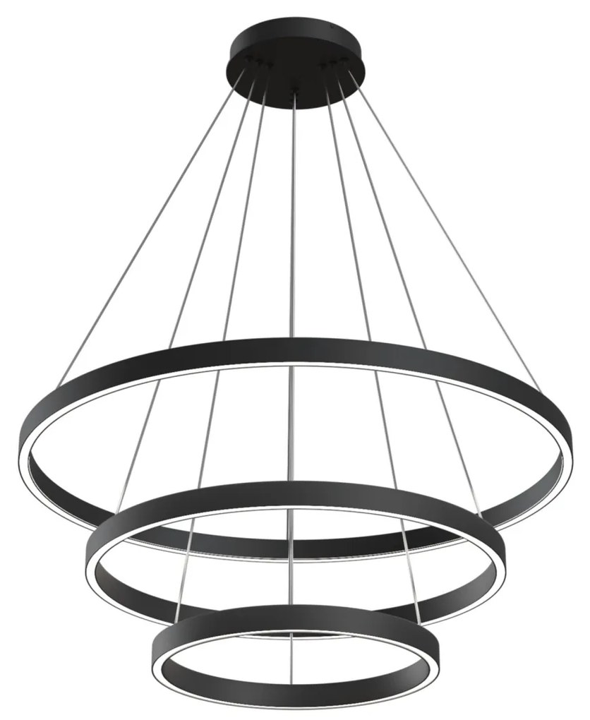 Lustra suspendata LED design tehnic Rim negru MYMOD058PL-L100B4K