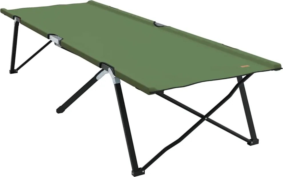 vidaXL Pat pliabil pentru camping Manual Verde 206 x 76 x 74 cm