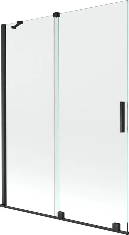 Mexen Velar paravan de cadă culisant cu 2 aripi 130 x 150 cm, transparent, negru - 896-130-000-01-70