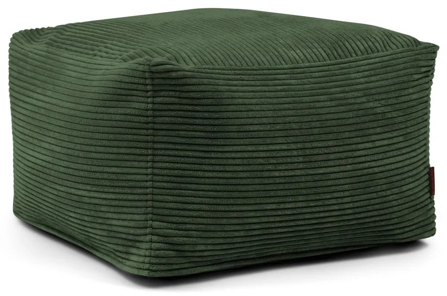 Fotoliu bean bag verde cu tapițerie din catifea reiată Softbox MooG – SLOWDOWN