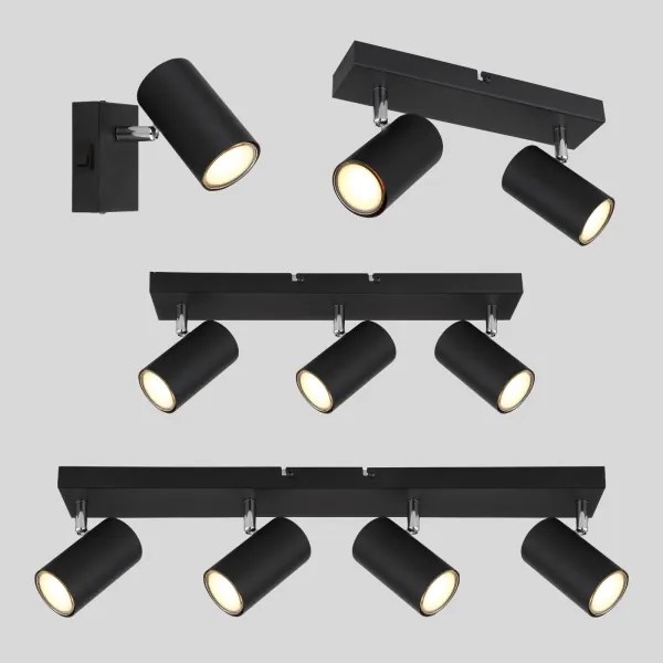 Spot ROBBY 3xGU10/35W/230V neagră Globo 57911-3B