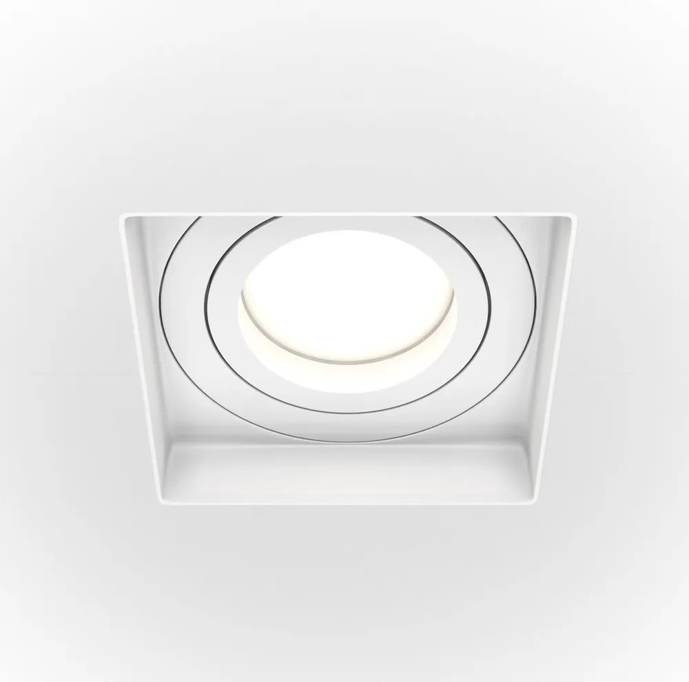Spot incastrabil directionabil design tehnic Atom alb 13x13cm