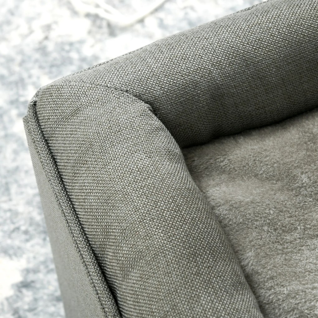 PawHut Căsuță pentru Pisici cu 2 Nivele și Pernă din Pluș, din Lemn, Poliester și Plastic, 36.5x36.5x33 cm, Verde | Aosom Romania