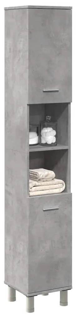 vidaXL Dulap de baie, gri beton, 30 x 30 x 179 cm, PAL