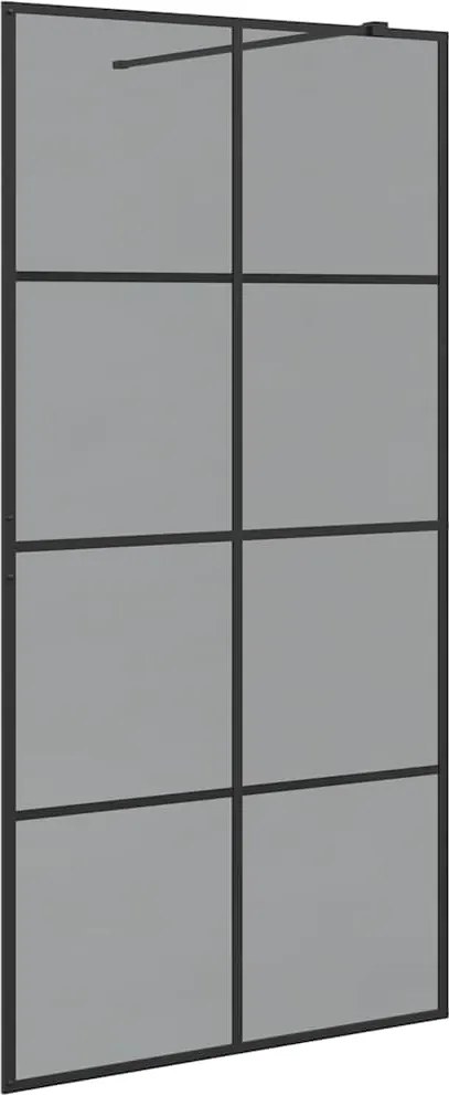 vidaXL Zid de duș walk-in Negru 100 x 195 cm sticlă securizată