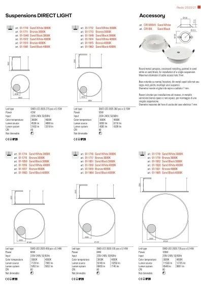 Redo 01-1712 - Lustră LED pe cablu ORBIT LED/55W/230V alb