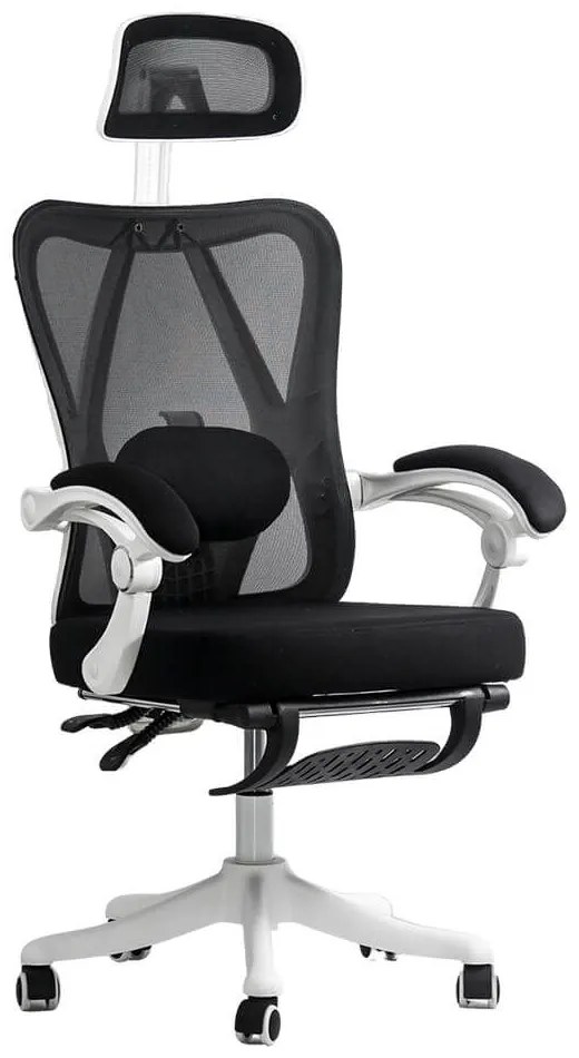 Scaun ergonomic OFF 428 negru, multiblock și suport picioare