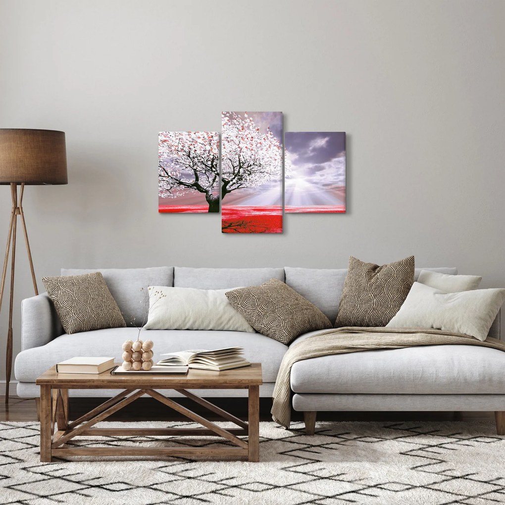 Tablou cu pomul roșu (90x60 cm)