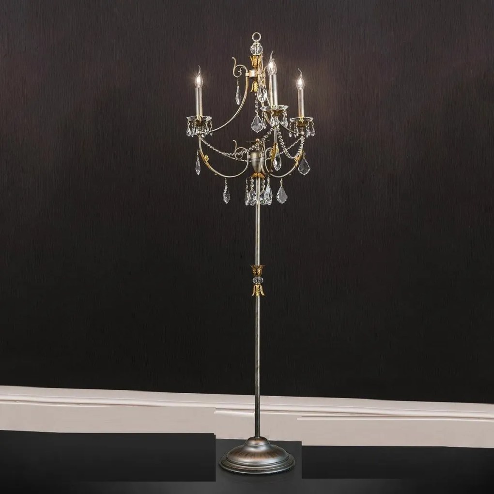 Lampadar LUX super elegant cristal cu 3 brate Miramare STL 12-1150/3 silber-goldOR