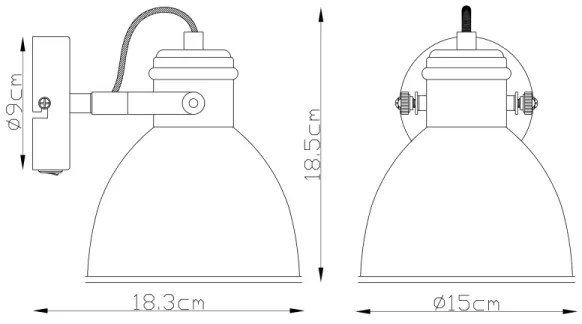 Spot de perete Globo 54018-1S WIHO 1xE27/40W/230V