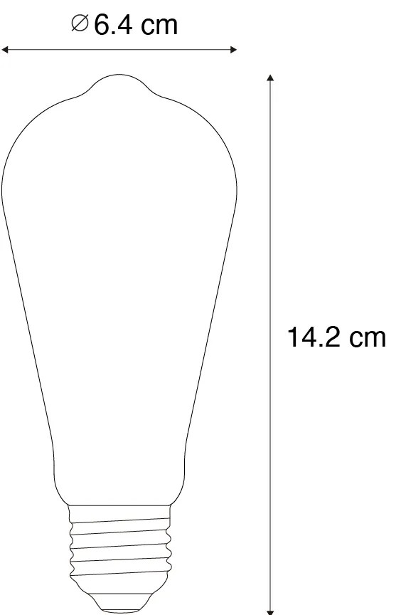 Set de 5 becuri LED E27 dimabile cu filament spiralat ST64 auriu 4W 270 lm 2100K