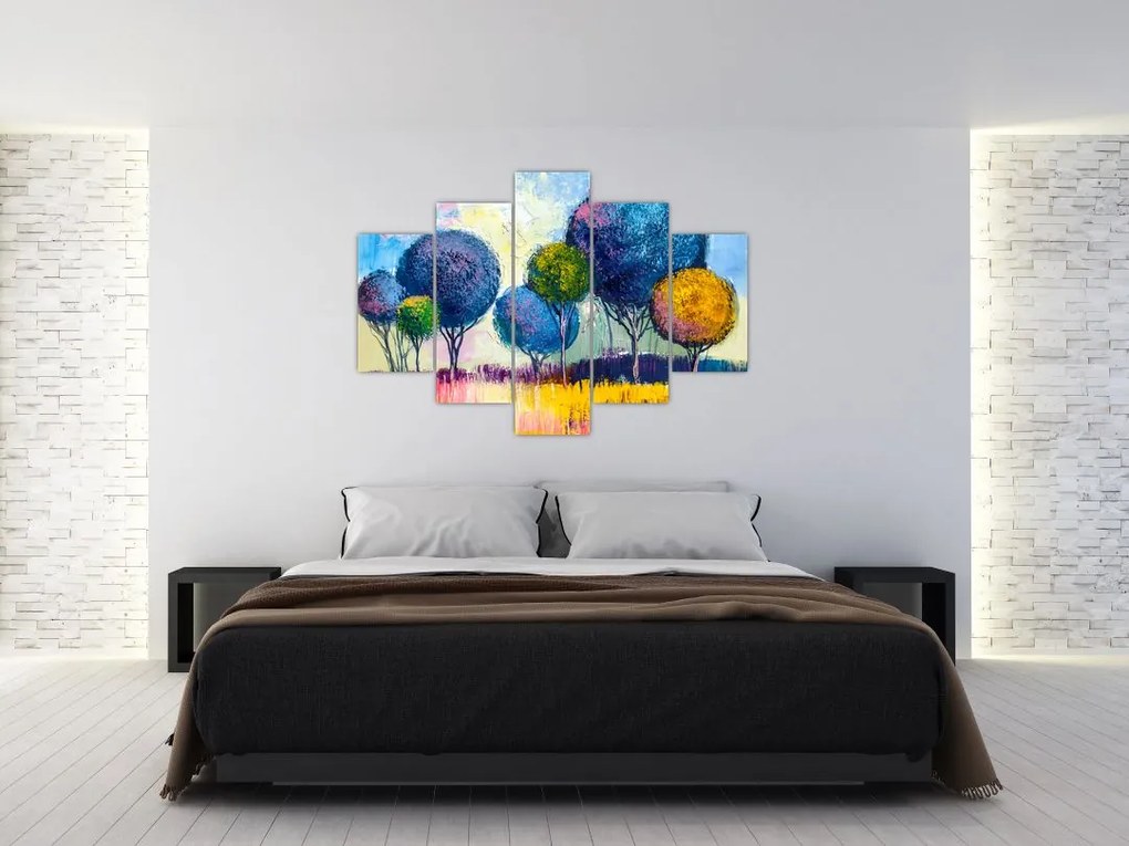 Tablou - Copaci, pictură în ulei (150x105 cm)