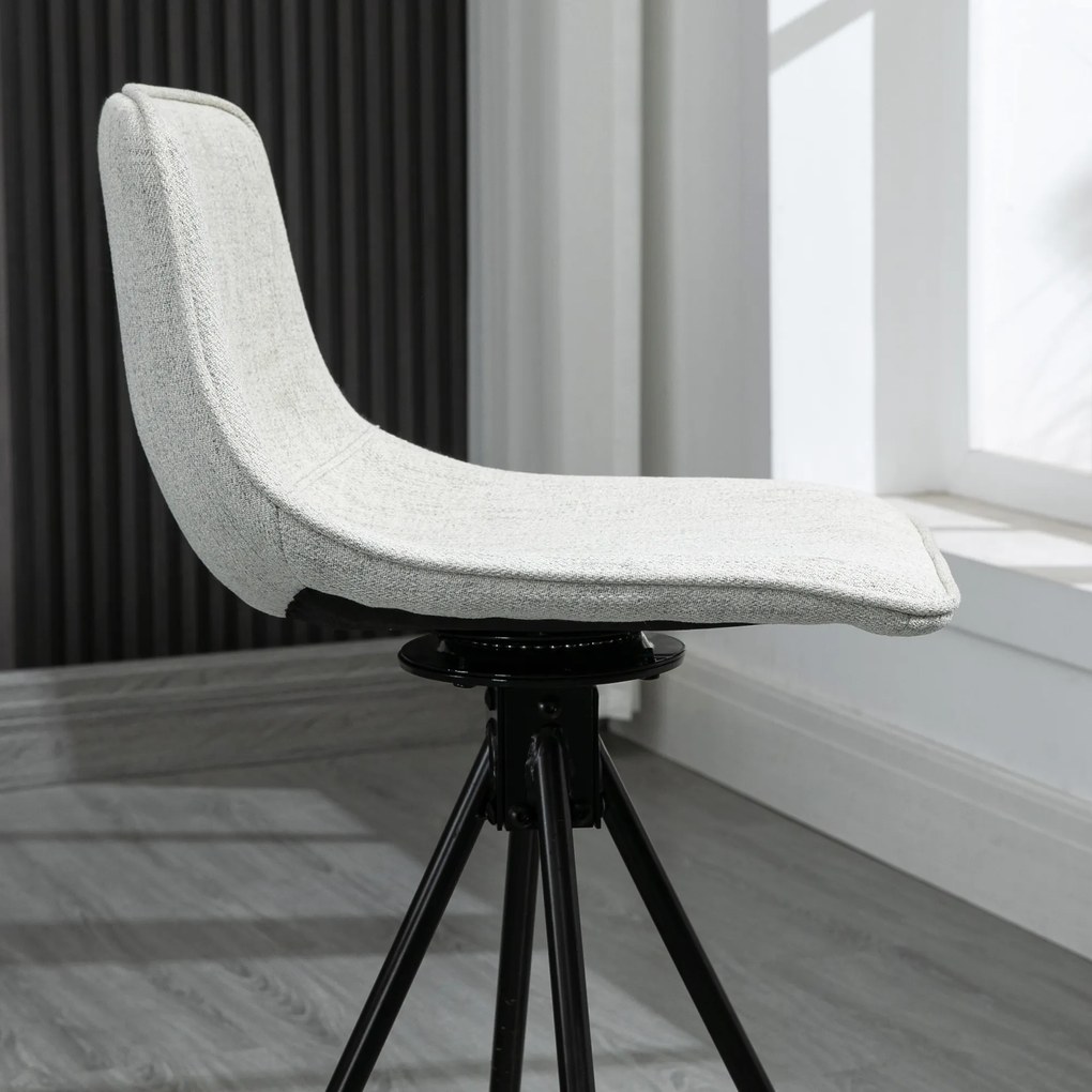 HOMCOM Set de 2 Taburete Înalte pentru Bucătărie cu Șezut Rotativ, Taburete de Bar Tapițate, 41,5x47,5x90 cm, Gri Deschis | Aosom Romania