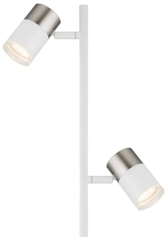 Lampadar cu 2 Spoturi directionabile BRISBON nickel/alb