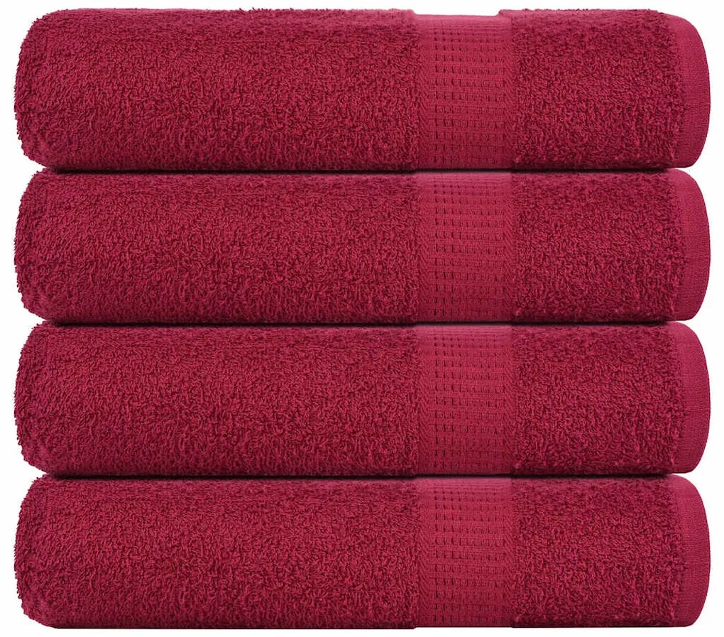 vidaXL Prosoape de baie 4 buc Bordeaux 100x150 cm 360 g/m² 100% bumbac
