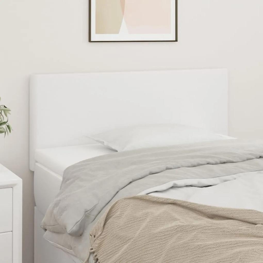345733 vidaXL Tăblie de pat, alb, 80x5x78/88 cm, piele ecologică