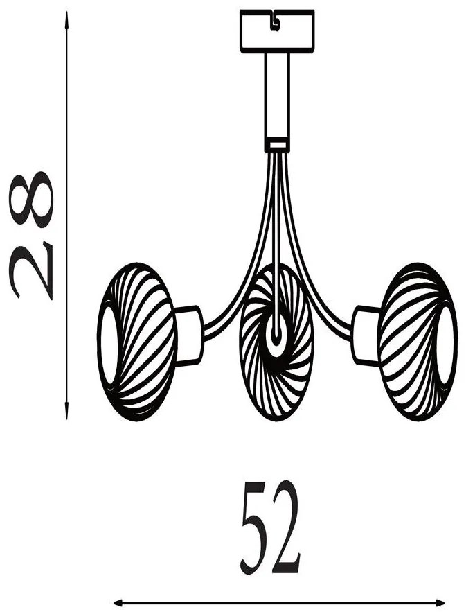 Lustra aplicata metal negru, sticla opal Nova 3L