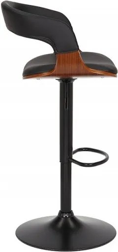 Scaun de bar pivotant Manhattan negru/ nuc