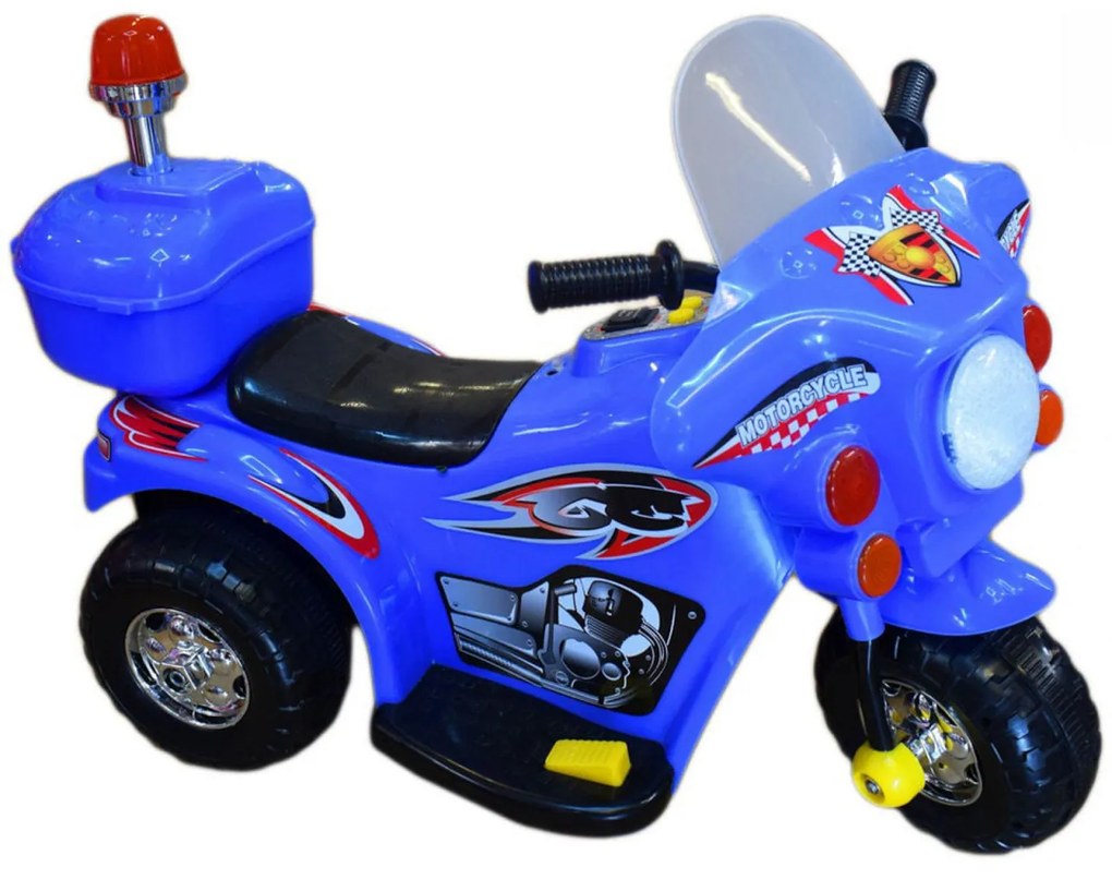 Motocicleta Electrica cu Acumulator Pentru Copii NOVOKIDS™ Motor Sport, Cu Melodii si Lumini, Trotineta Electrica, 3 Roti, MERS CU SPATELE, Albastru