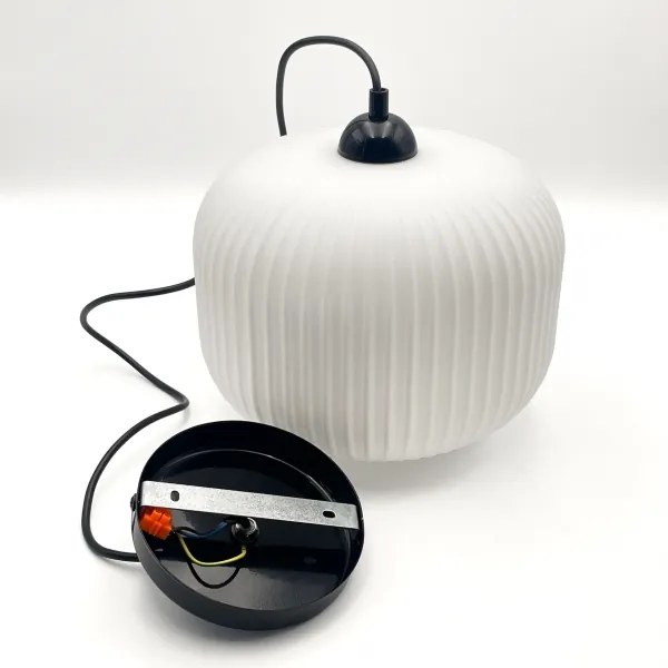 Lustră pe cablu HARMA 1xE27/15W/230V d. 20 cm alb/negru