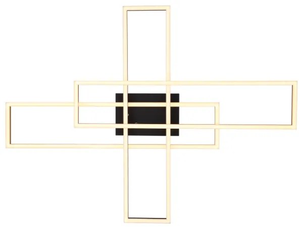 Plafonieră LED Globo 67208-40G DAKARI 40W/230V 3000K 60x80 cm negru/auriu