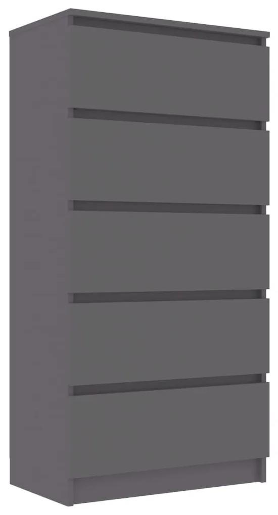 801411 vidaXL Dulap cu sertare, gri, 60x35x121 cm, lemn prelucrat
