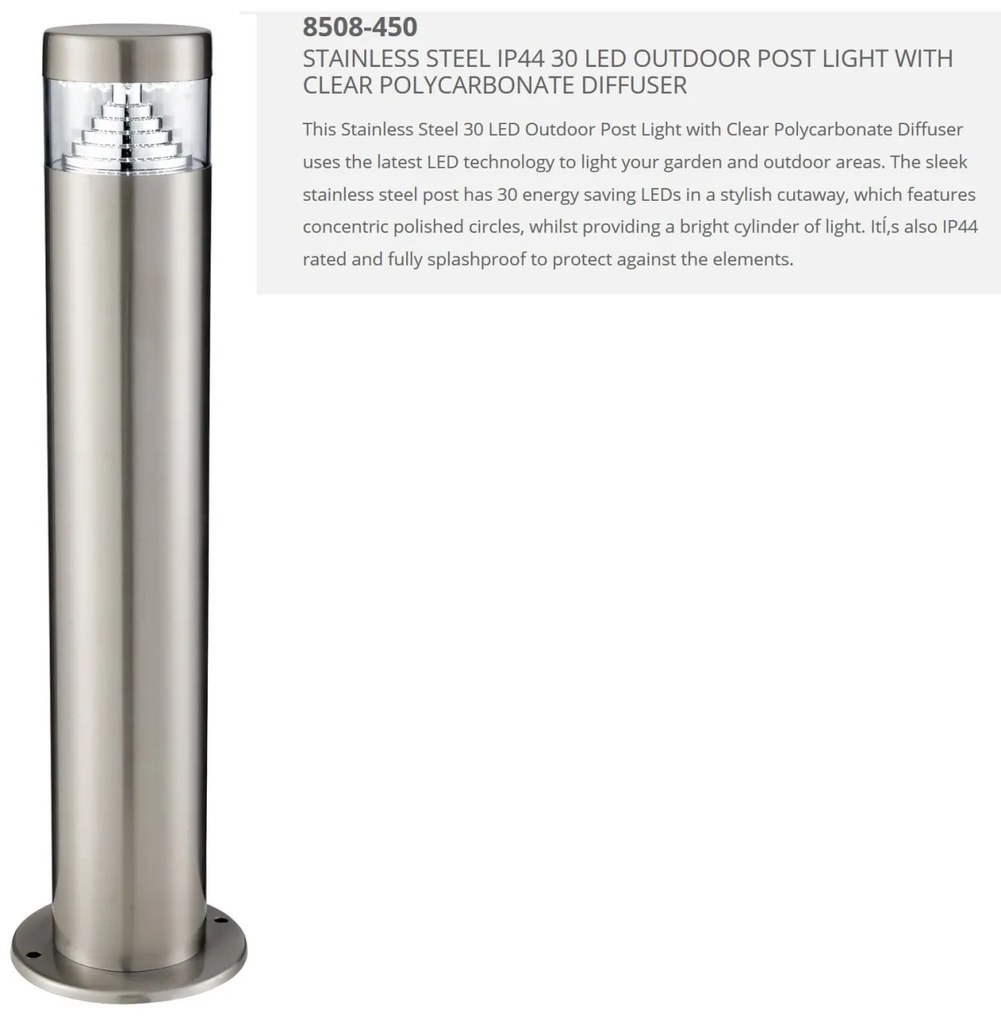 Stalp LED modern de exterior IP44 Brooklyn H-45cm 8508-450 SRT