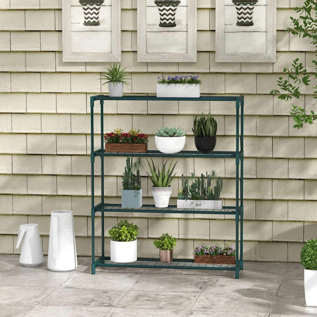 Outsunny Raft de Colț pentru Plante pe 4 Nivele, Suport Lemn pentru Expunerea Ghivecelor, Ideal Cameră sau Balcon | Aosom Romania