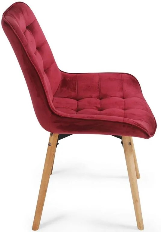 Set de scaune matlasate, roșu închis, 2 buc.