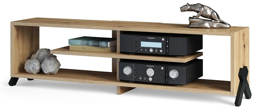 Set de mobilier VIK Stejar Artisan - DULAP Radio TV/ PENTRU TV + MASĂ / BANCĂ + BIBLIOTECĂ | SET DE MOBILIER CAMERA DE ZI