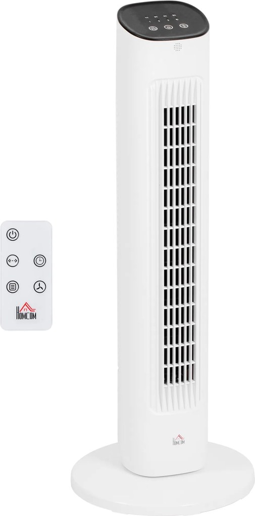 Ventilator turn HOMCOM cu telecomandă, 3 viteze, mod de repaus | Aosom Romania