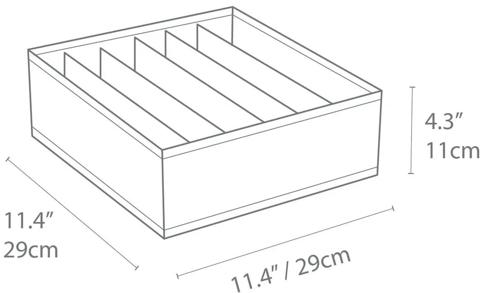 Organizator de sertare cu compartimente Bigso Box of Sweden Drawer, 29 x 11 cm, gri
