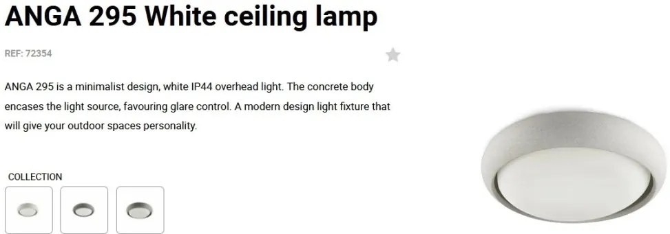 Plafoniera LED exterior iluminat minimalist IP44 ANGA 29cm alba