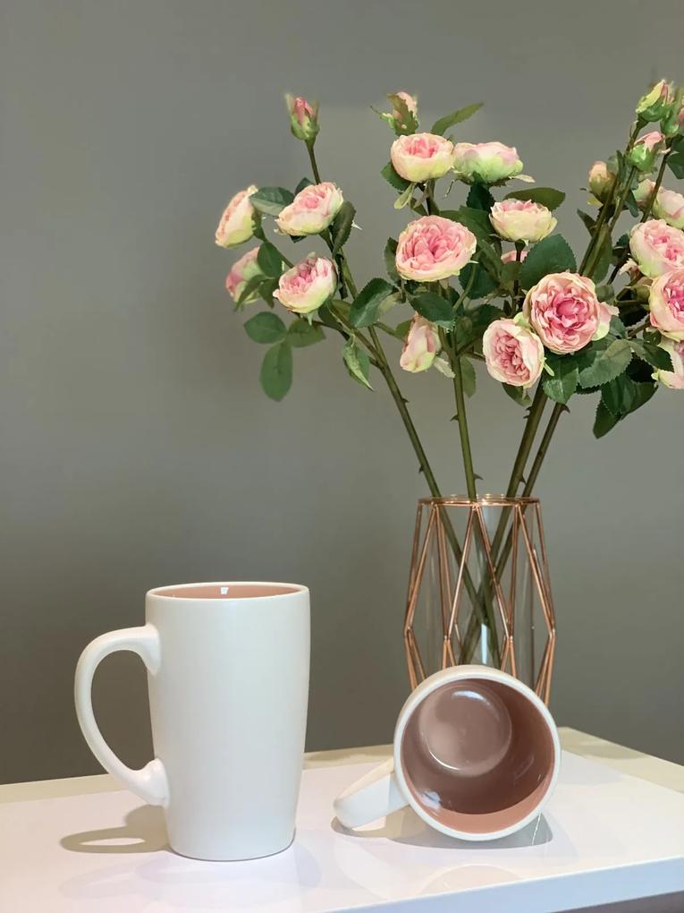 Cana Ceramica LOVE Latte (Alb Perlat Mat+Roz), 400ml
