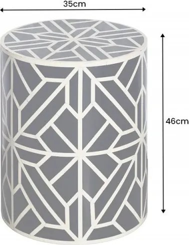 Masuta auxiliara design unicat Bone Inlay 45cm