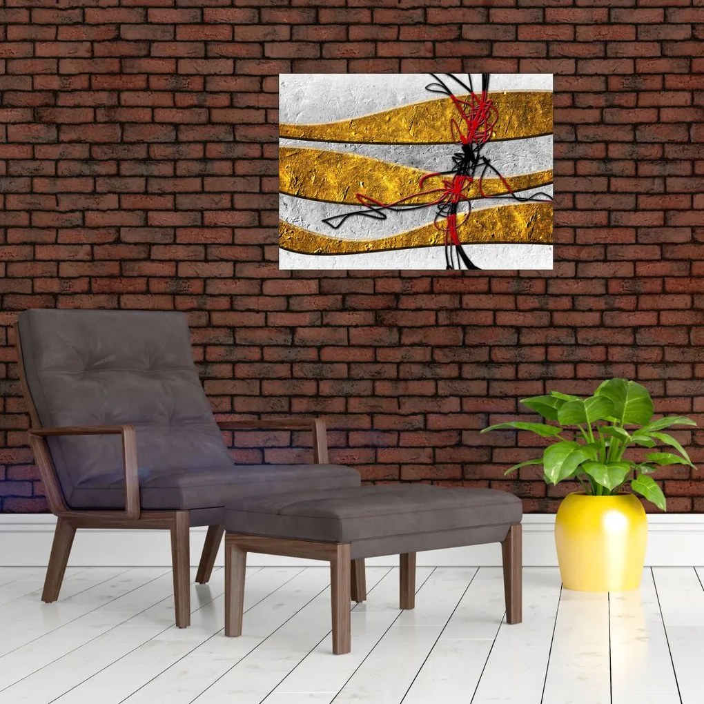 Tablou pe sticlă abstract (70x50 cm)