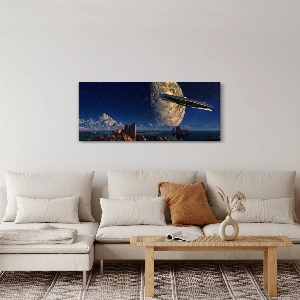 Tablou - Vizita extraterestrului (120x50 cm)