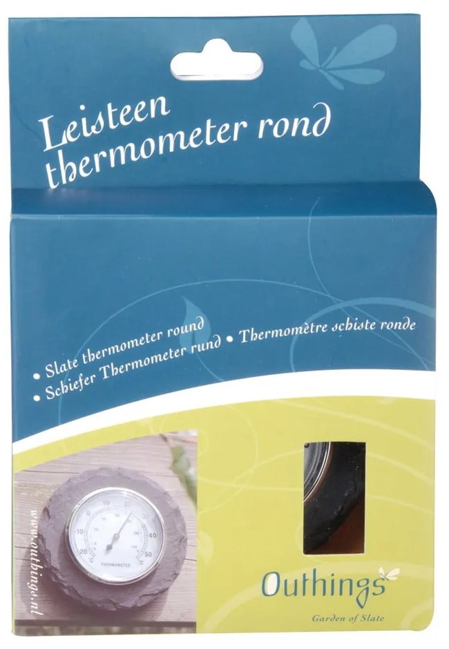 Termometru din ardezie pentru perete Esschert Design,10 cm