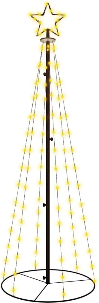 vidaXL Brad de Crăciun conic, 108 LED-uri, alb cald, 70x180 cm