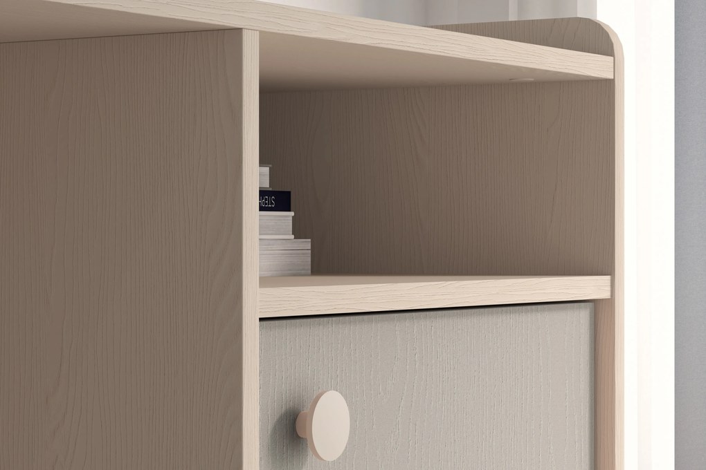 Birou Marla 120 cm - nisip deșert / palladium gri