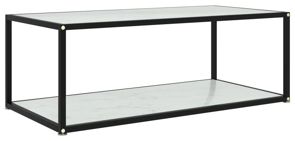 vidaXL Măsuță de cafea, alb, 100x50x35 cm, sticlă securizată