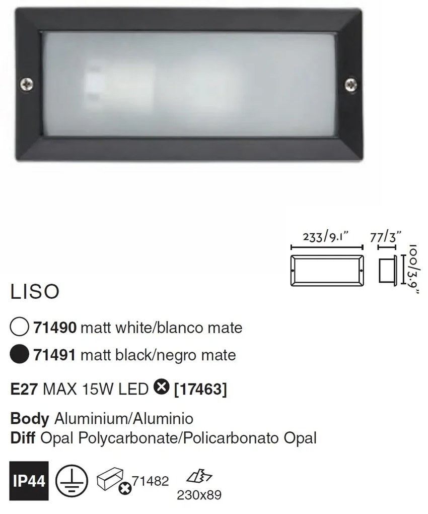 Spot / Corp iluminat de exterior incastrabil IP44 LISO alb