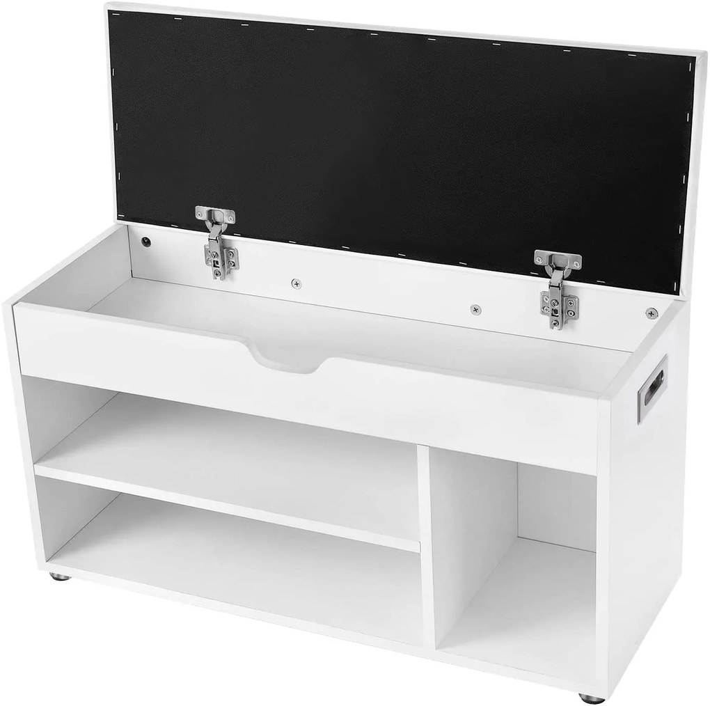 Pantofar alb cu banca PILTON 80x44 cm