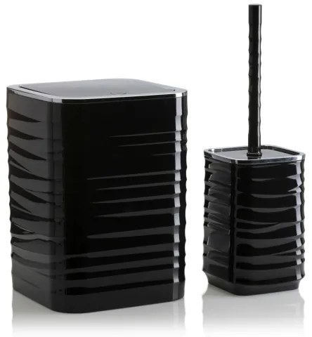 Set de baie WAVE 5 buc. negru/crom