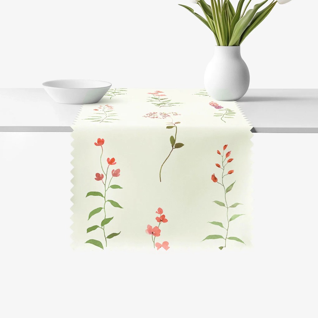 Goldea napron de masă teflonat - flori de câmpie 20x120 cm