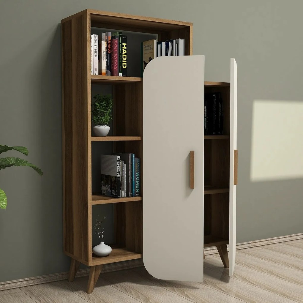 Bibliotecă Form Cream and Walnut