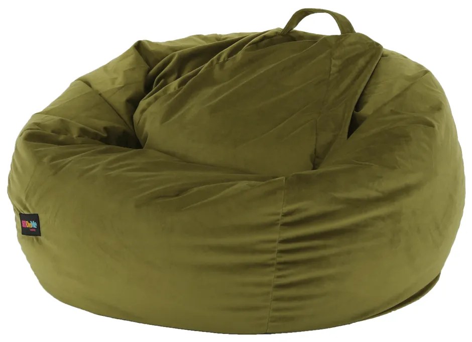 Fotoliu tip sac, material textil verde măsliniu, TRIKALO